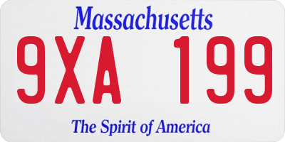 MA license plate 9XA199