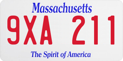 MA license plate 9XA211