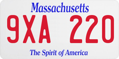 MA license plate 9XA220