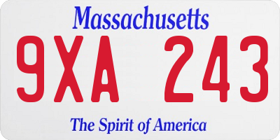 MA license plate 9XA243