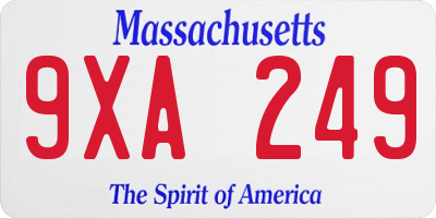 MA license plate 9XA249