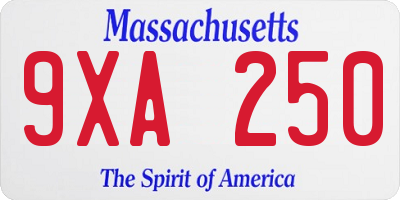 MA license plate 9XA250
