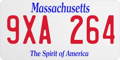 MA license plate 9XA264