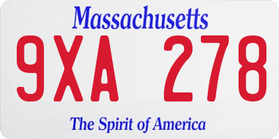 MA license plate 9XA278