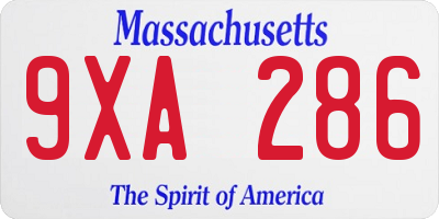 MA license plate 9XA286