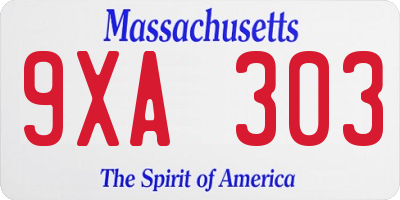 MA license plate 9XA303