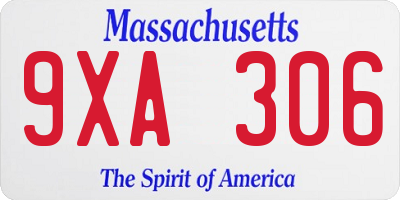 MA license plate 9XA306