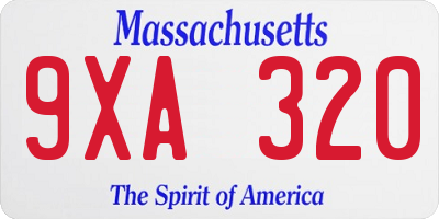 MA license plate 9XA320