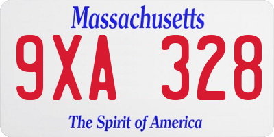 MA license plate 9XA328