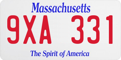 MA license plate 9XA331