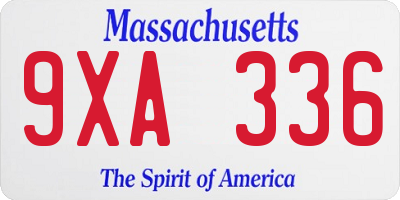 MA license plate 9XA336