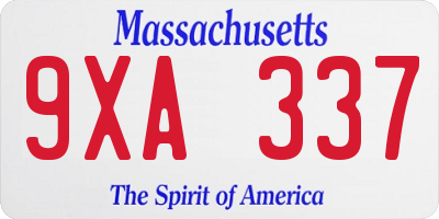 MA license plate 9XA337
