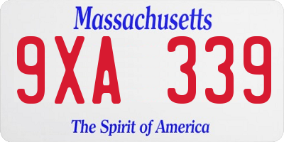 MA license plate 9XA339