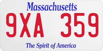 MA license plate 9XA359