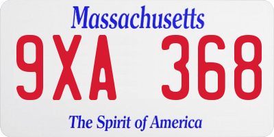 MA license plate 9XA368