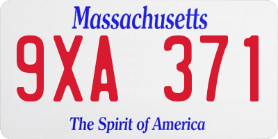 MA license plate 9XA371