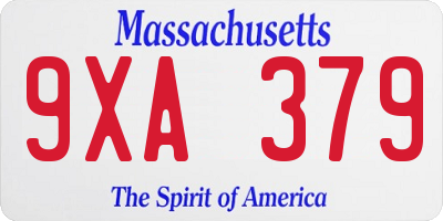 MA license plate 9XA379