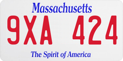 MA license plate 9XA424