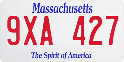 MA license plate 9XA427