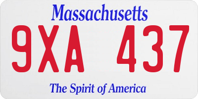 MA license plate 9XA437