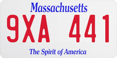 MA license plate 9XA441