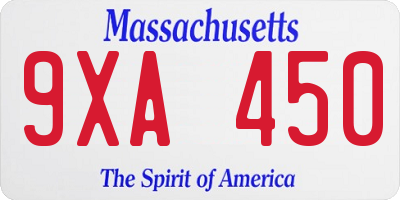 MA license plate 9XA450