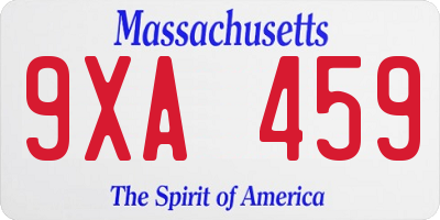 MA license plate 9XA459