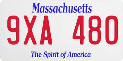 MA license plate 9XA480