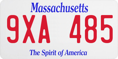 MA license plate 9XA485