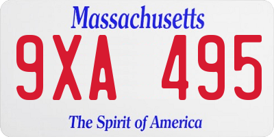 MA license plate 9XA495