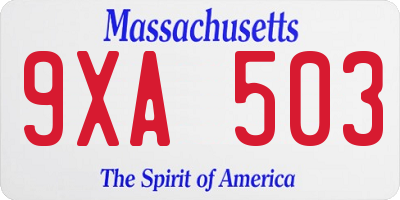 MA license plate 9XA503