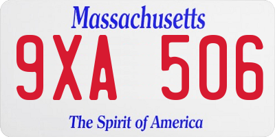MA license plate 9XA506
