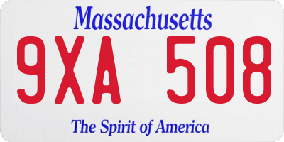 MA license plate 9XA508