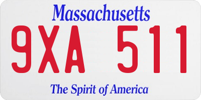 MA license plate 9XA511