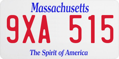 MA license plate 9XA515