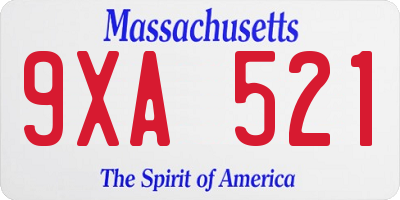 MA license plate 9XA521