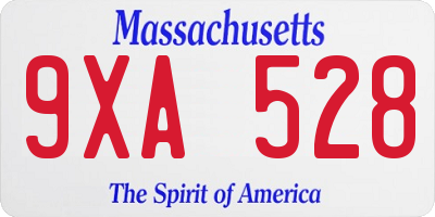 MA license plate 9XA528