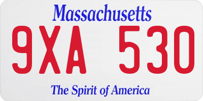 MA license plate 9XA530