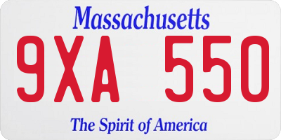 MA license plate 9XA550