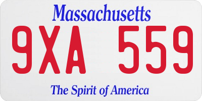 MA license plate 9XA559