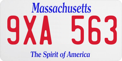 MA license plate 9XA563