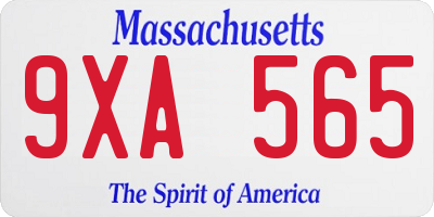 MA license plate 9XA565