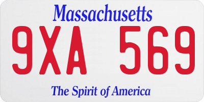 MA license plate 9XA569