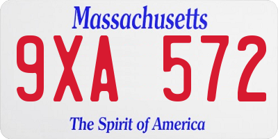 MA license plate 9XA572