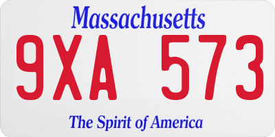 MA license plate 9XA573