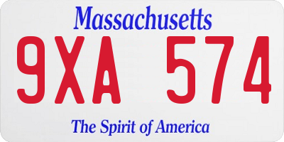 MA license plate 9XA574
