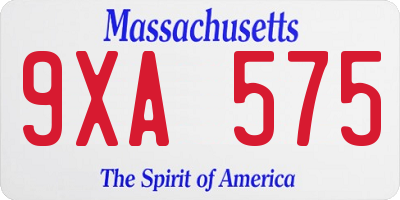 MA license plate 9XA575
