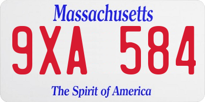 MA license plate 9XA584