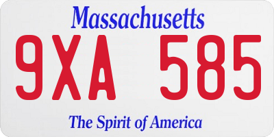 MA license plate 9XA585