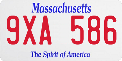 MA license plate 9XA586